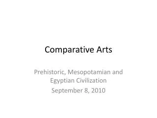 Comparative Arts