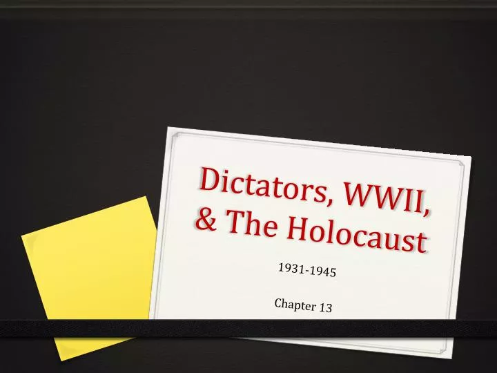 dictators wwii the holocaust