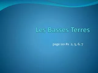 les basses terres