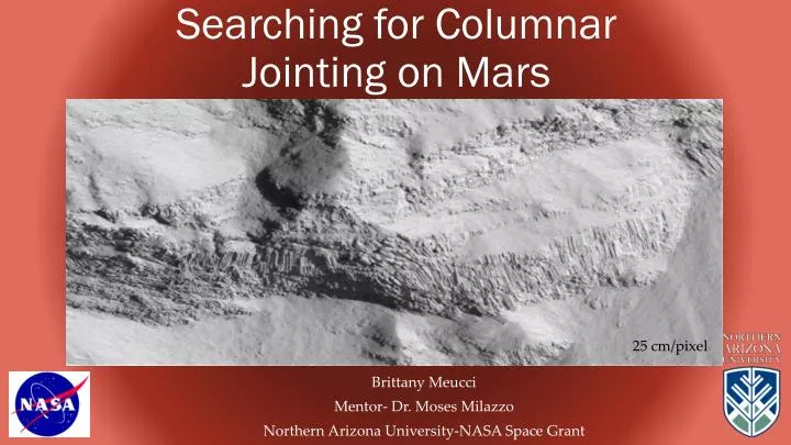 searching for columnar jointing on mars