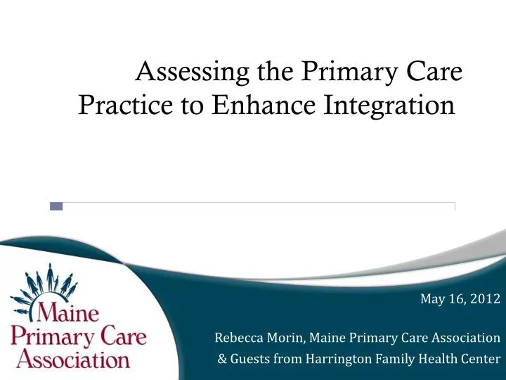 assessing the primary care practice to enhance integration