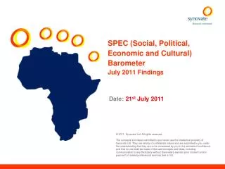 SPEC (Social, Political, Economic and Cultural) Barometer July 2011 Findings