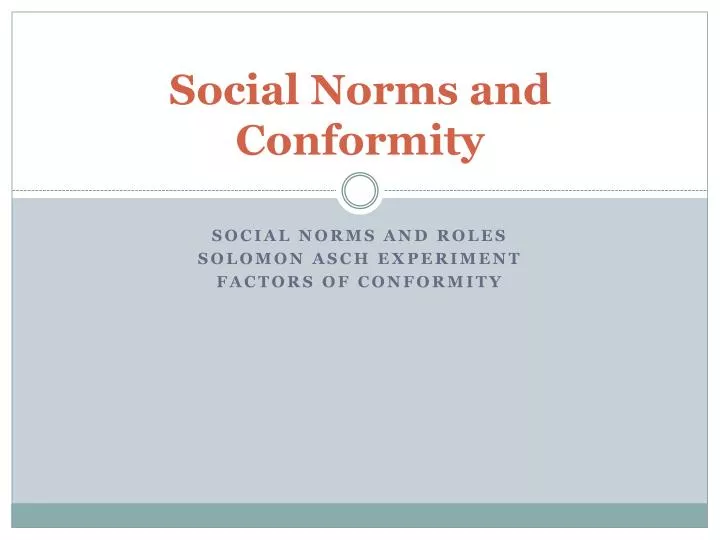 social norms and conformity