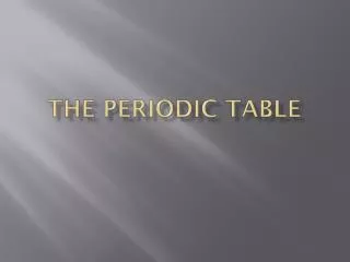 the periodic table