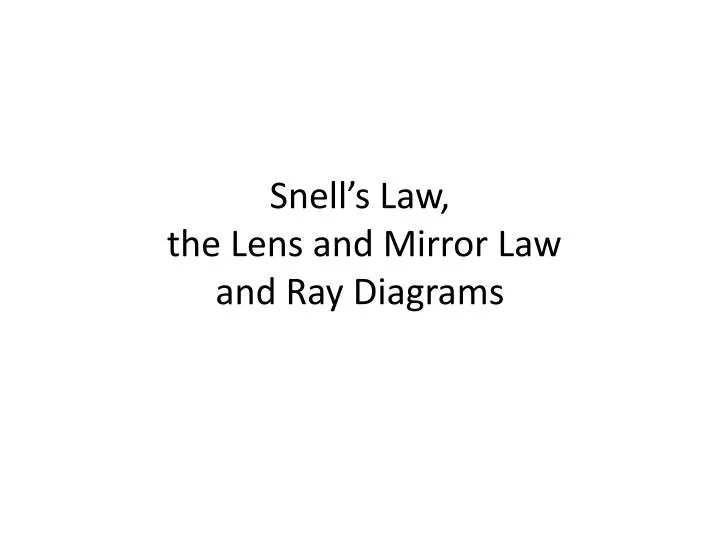 snell s law the lens and mirror law and ray diagrams