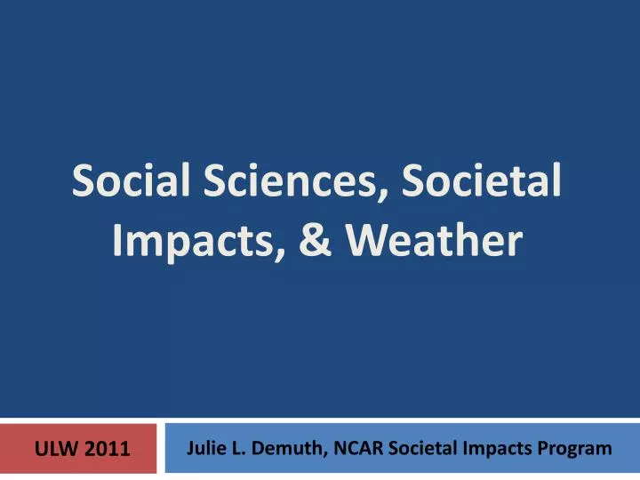 social sciences societal impacts weather