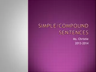 Simple/Compound Sentences