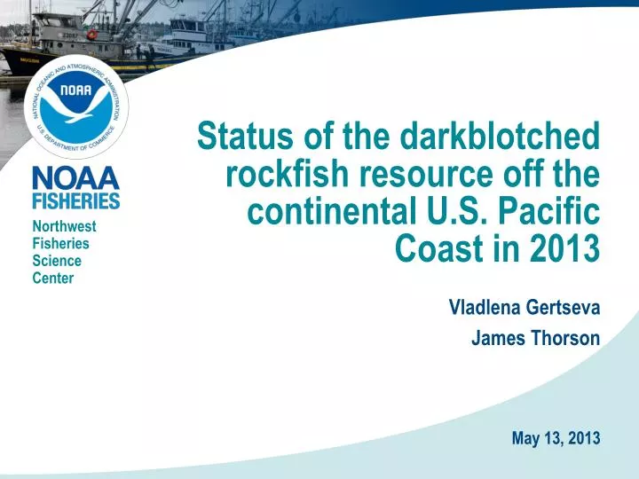 status of the darkblotched rockfish resource off the continental u s pacific coast in 2013