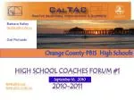 High School Coaches Forum #1 2010-2011 - slide 1
