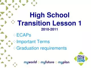 High School Transition Lesson 1 2010-2011