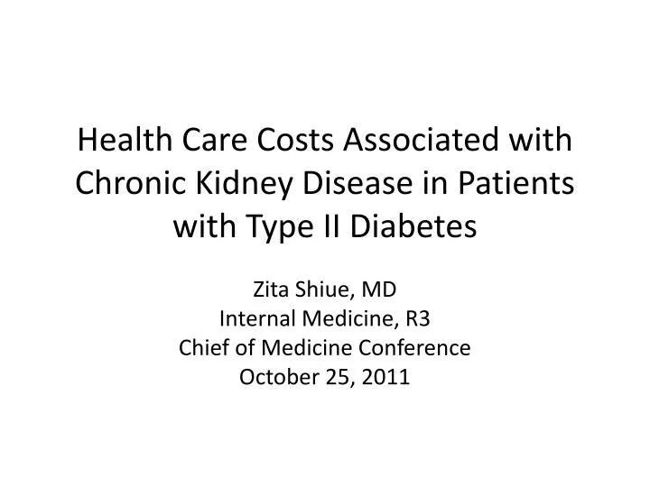 health care costs associated with chronic kidney disease in patients with type ii diabetes