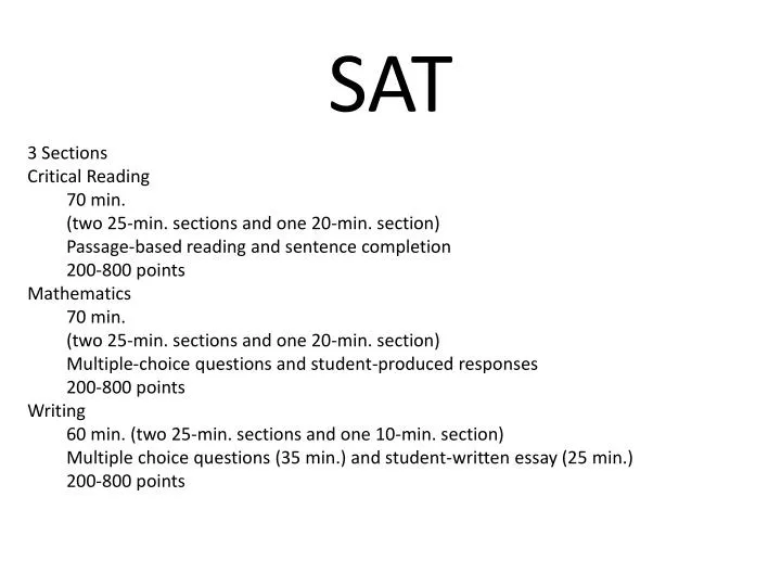 SAT An Overview and Discussion Scholastic Aptitude Test Scholastic  Assessment Test. - ppt download