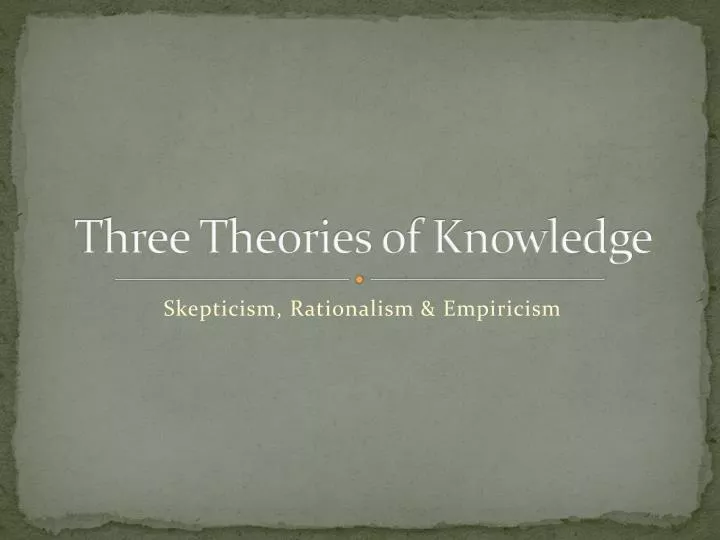 three theories of knowledge