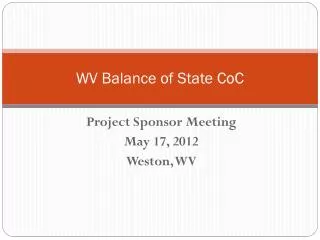 WV Balance of State CoC