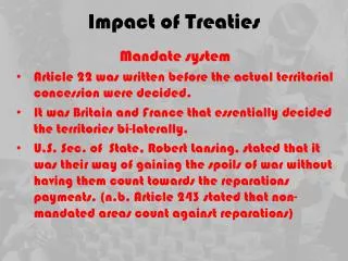 Impact of Treaties