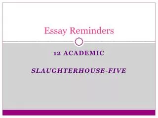 Essay Reminders