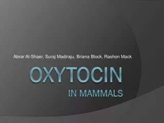Oxytocin in mammals
