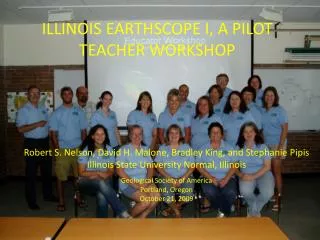 Illinois EarthScope I, a pilot teacher workshop