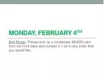 Vocabulary Bingo and Discussion on Classical Civilizations - February 4 - slide 1