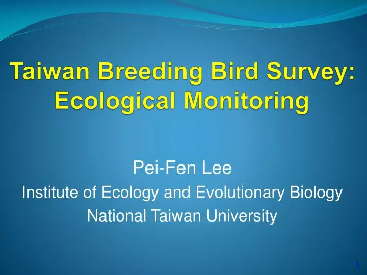 taiwan breeding bird survey ecological monitoring