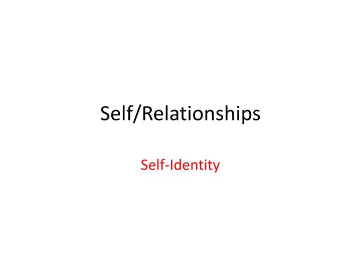 self relationships