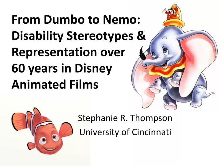 from dumbo to nemo disability stereotypes representation over 60 years in disney animated films