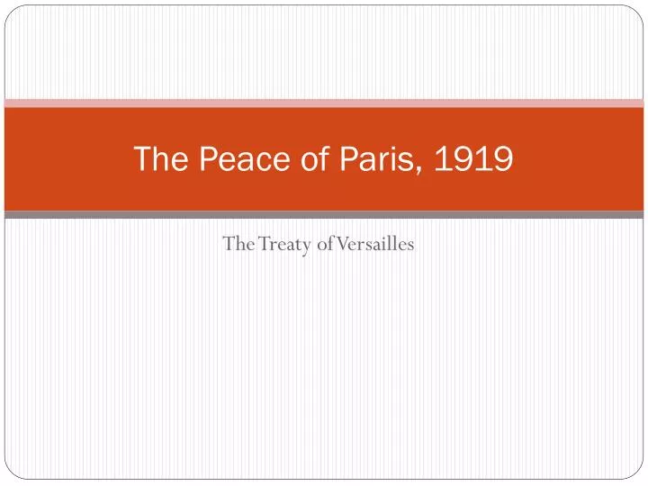 the peace of paris 1919