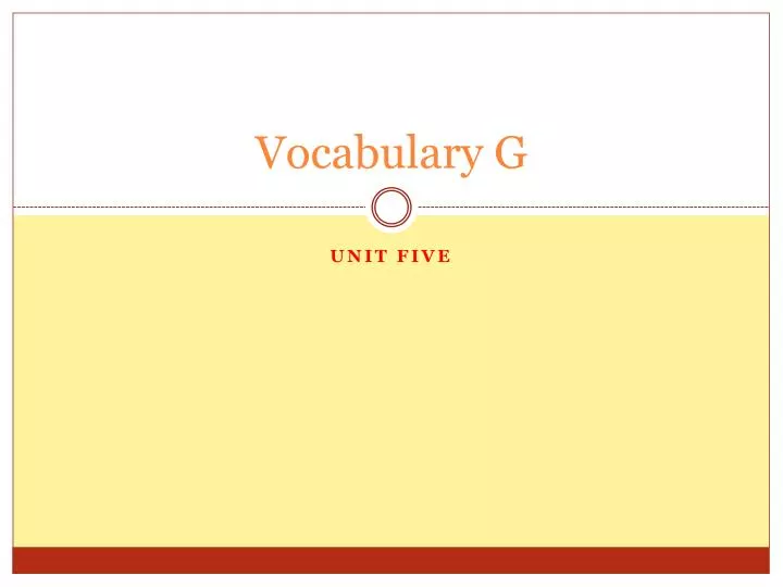 vocabulary g