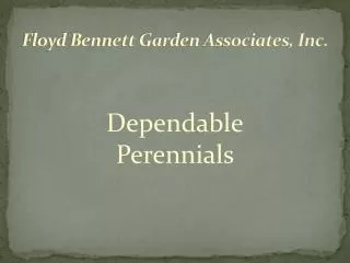 Floyd Bennett Garden Associates, Inc.