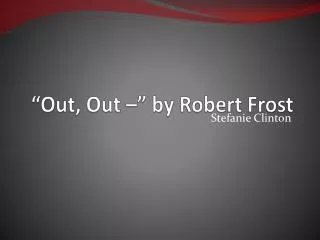 out out by robert frost