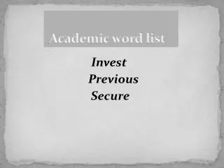 Academic word list