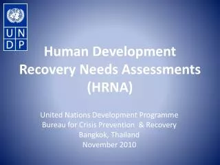 Human Development Recovery Needs Assessments (HRNA)