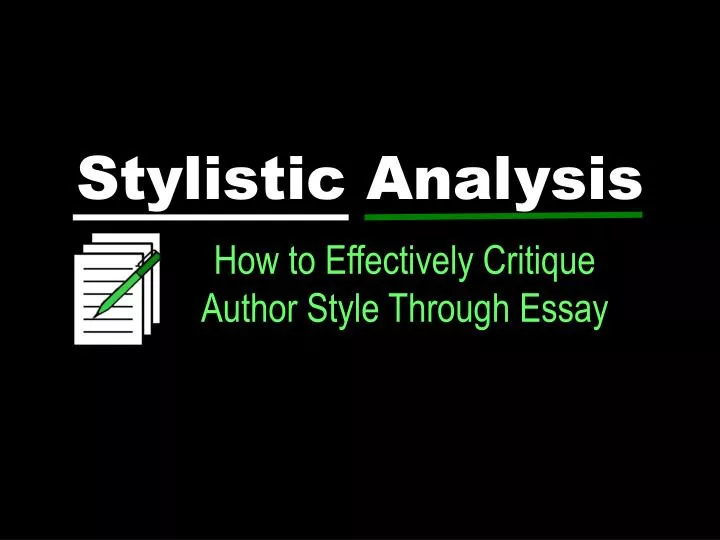 stylistic analysis