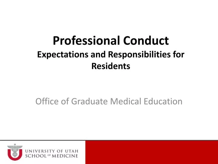 professional conduct expectations and responsibilities for residents