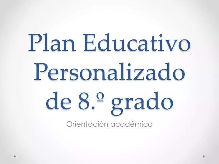 plan educativo personalizado de 8 grado