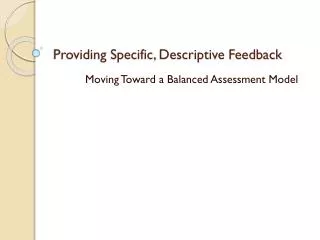 providing specific descriptive feedback