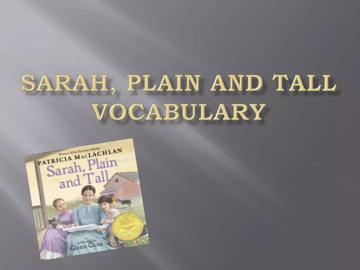 sarah plain and tall vocabulary