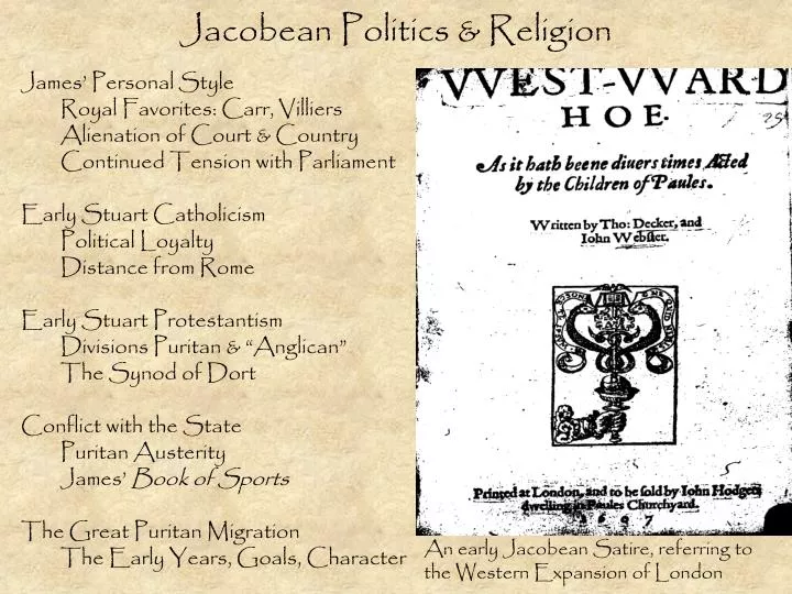 jacobean politics religion