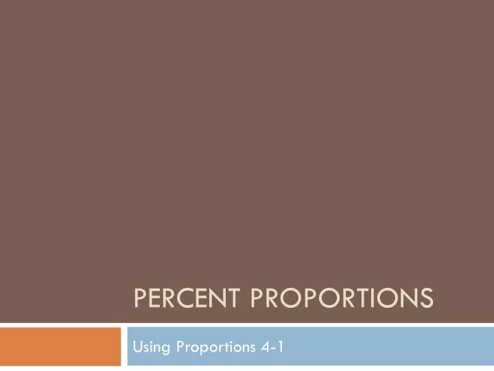 percent proportions
