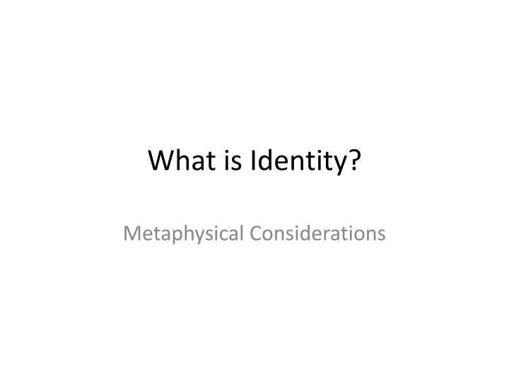 what is identity