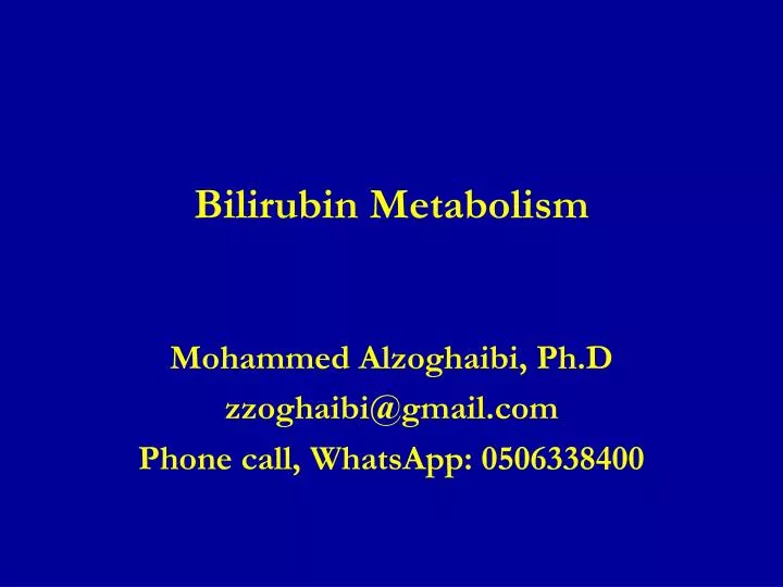 bilirubin metabolism