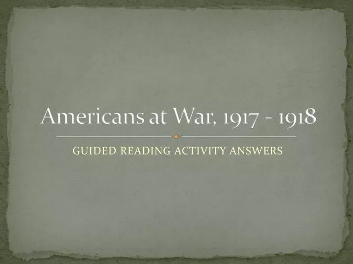 americans at war 1917 1918