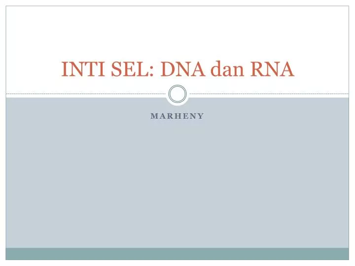 inti sel dna dan rna