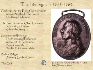 The Interregnum: 1649-1660