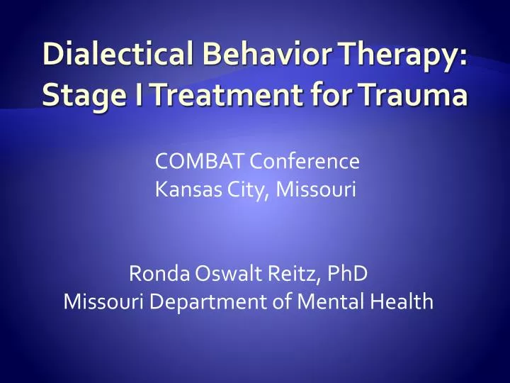 dialectical behavior therapy stage i treatment for trauma