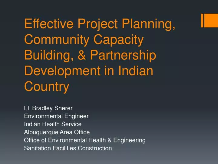 effective project planning community capacity building partnership development in indian country