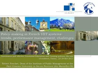 Policy-making in French VET systems : trends, performance management, challenges