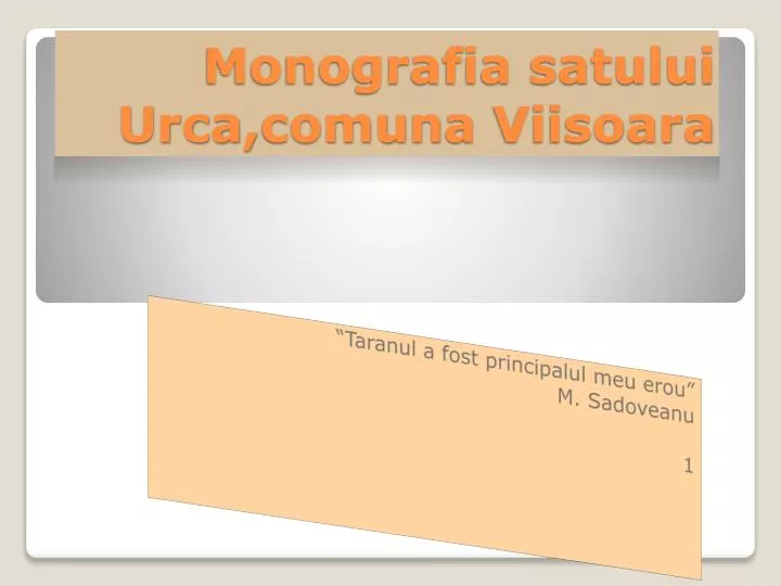 monografia satului urca comu n a viisoara