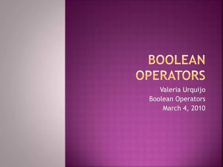 boolean operators