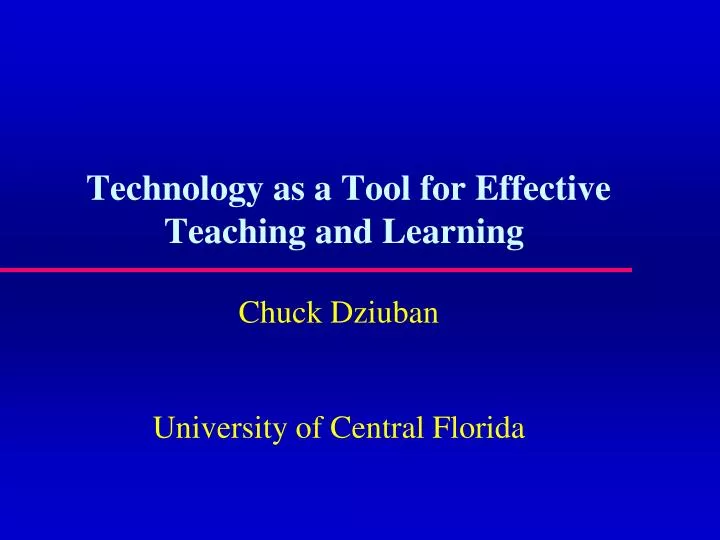 technology as a tool for effective teaching and learning